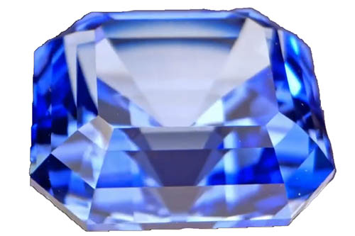 blauer Saphir Baguetteschliff
